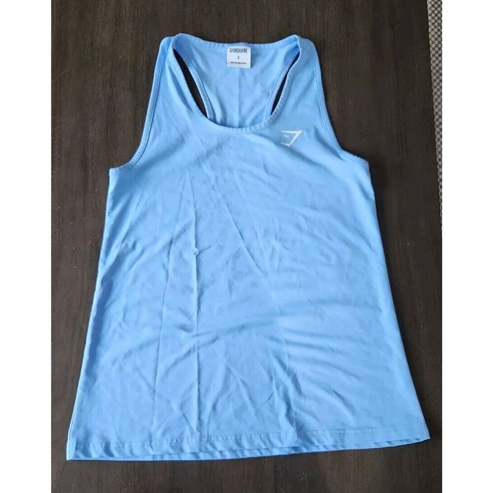 Gymshark Womens S Training Tank Top Gym Shirt Vest Sleeveless Blue Racerback